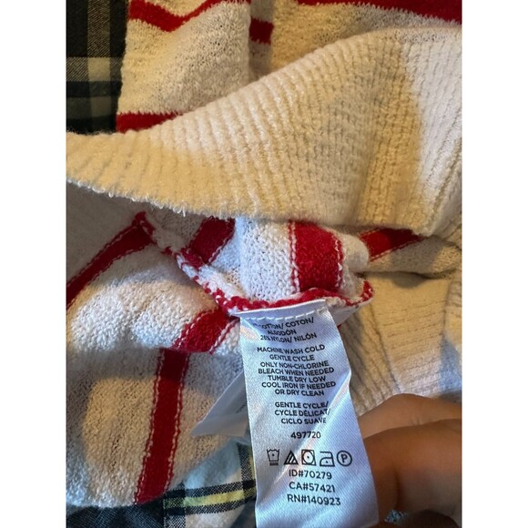 Loft Knit Top Red & White Striped Popover Short Sleeve Thin Cotton Blend SM - Picture 4 of 4